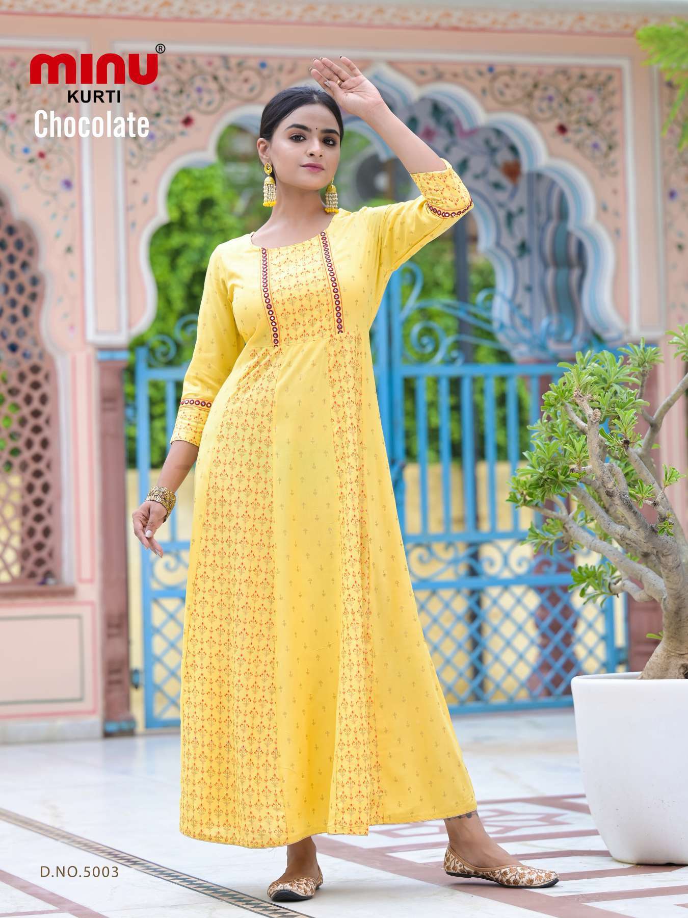 Minu CHOCOLATE Vol-5 Rayon Anarkali Kurtis-3P Catalogue