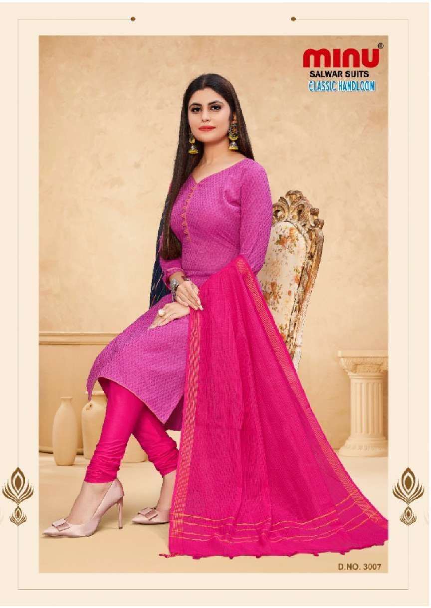 Minu CLASSIC HANDLOOM Cotton Dress Material-8P Catalog