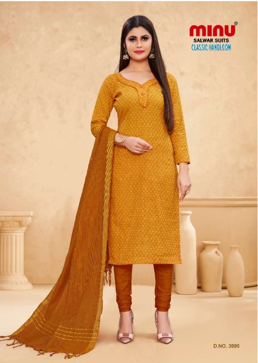 Minu CLASSIC HANDLOOM Cotton Dress Material-8P Catalog