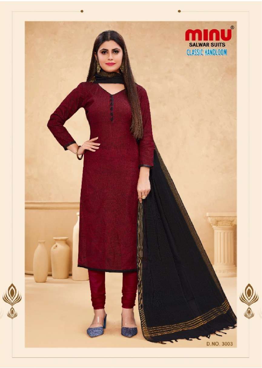 Minu CLASSIC HANDLOOM Cotton Dress Material-8P Catalog