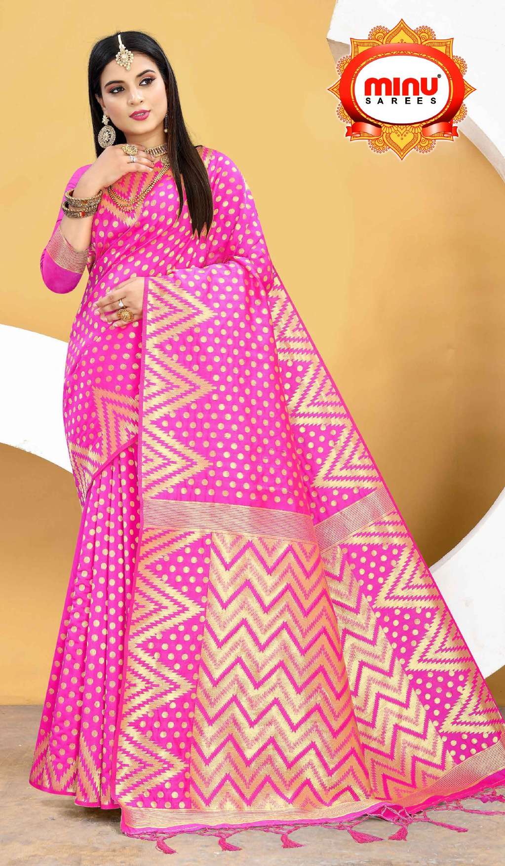 Minu COPPER STYLE VOL-1 Chanderi Silk Saree-8P Catalog