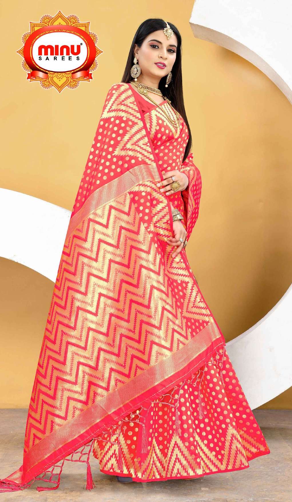 Minu COPPER STYLE VOL-1 Chanderi Silk Saree-8P Catalog
