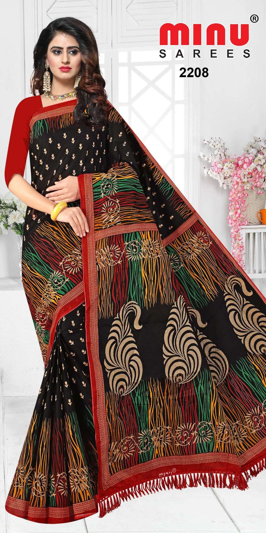 Minu GRAPES Cotton Printed Saree-10P Catalog