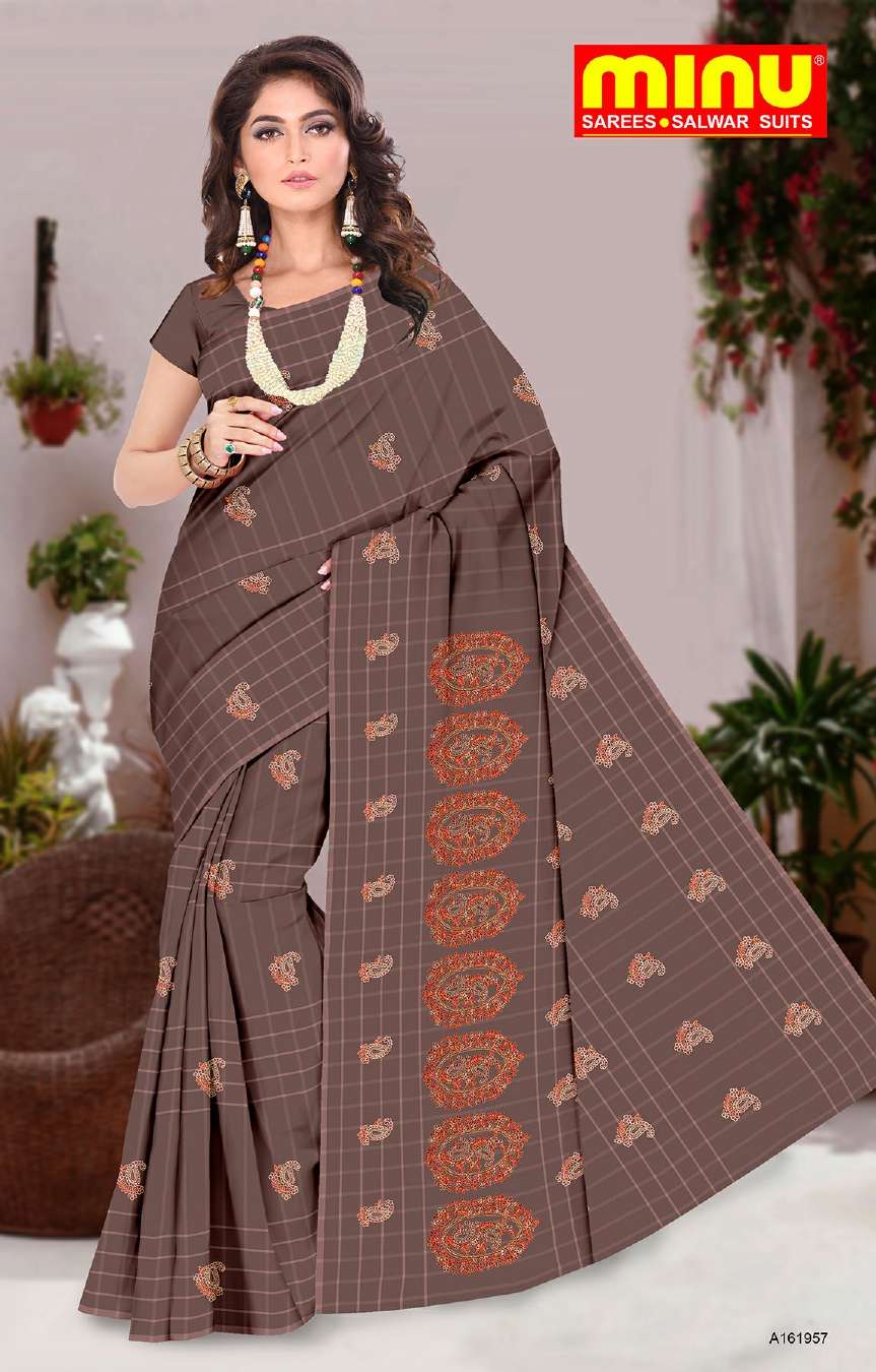 Minu JYOTI Premium Cotton Embroidered Saree Catalog, Pack Of 8Pcs