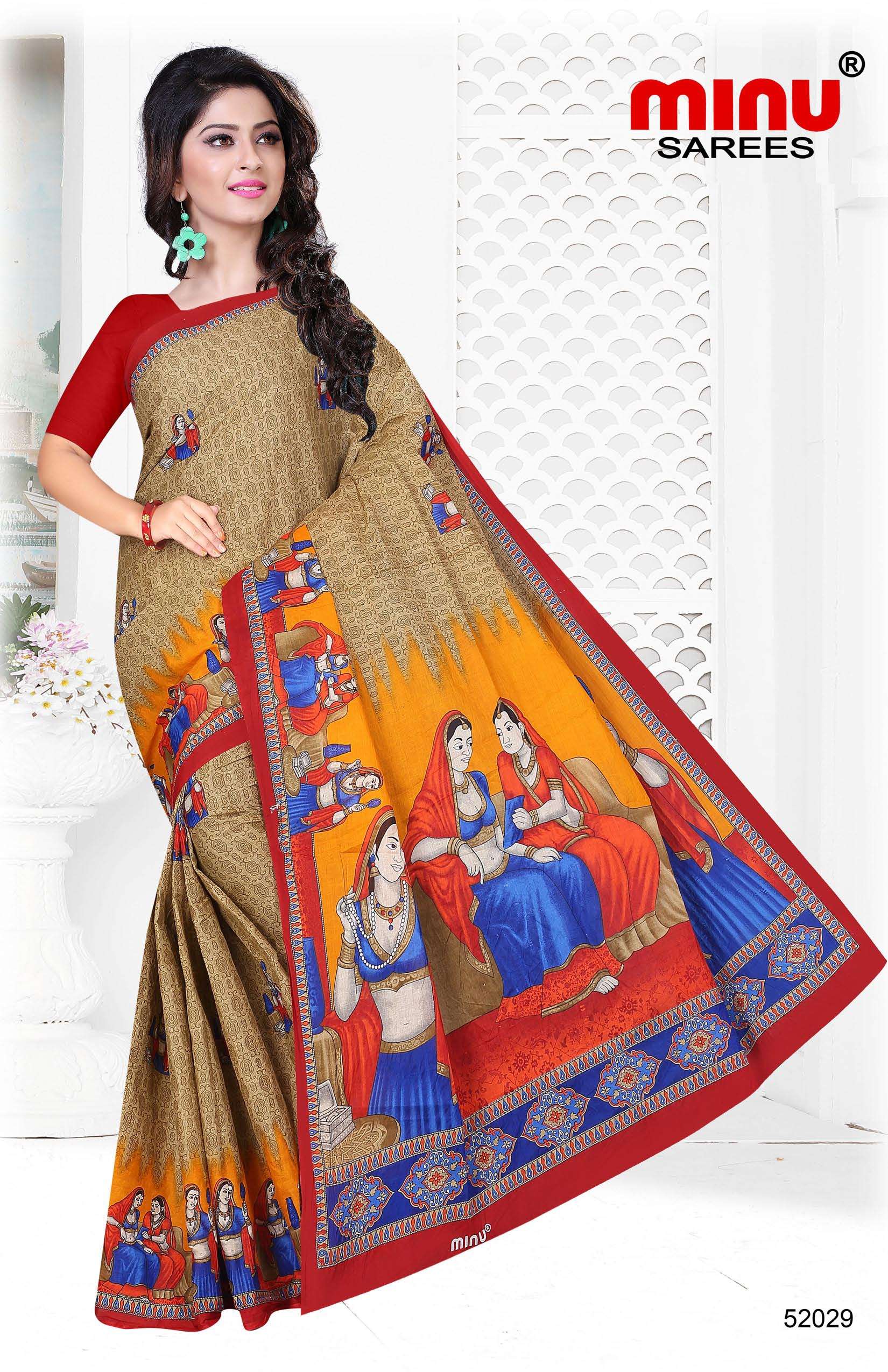 Minu cotton saree low price clearance