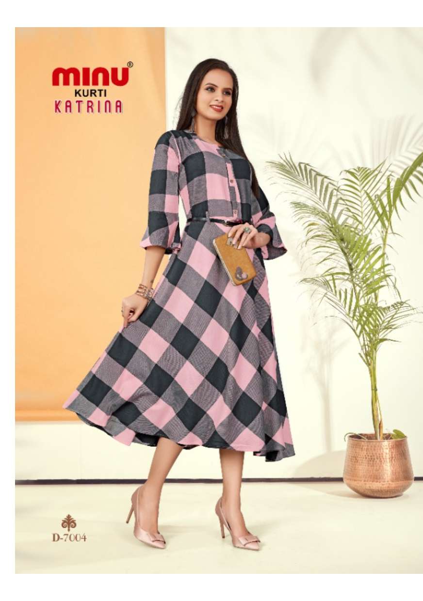 Checked anarkali on sale kurtis