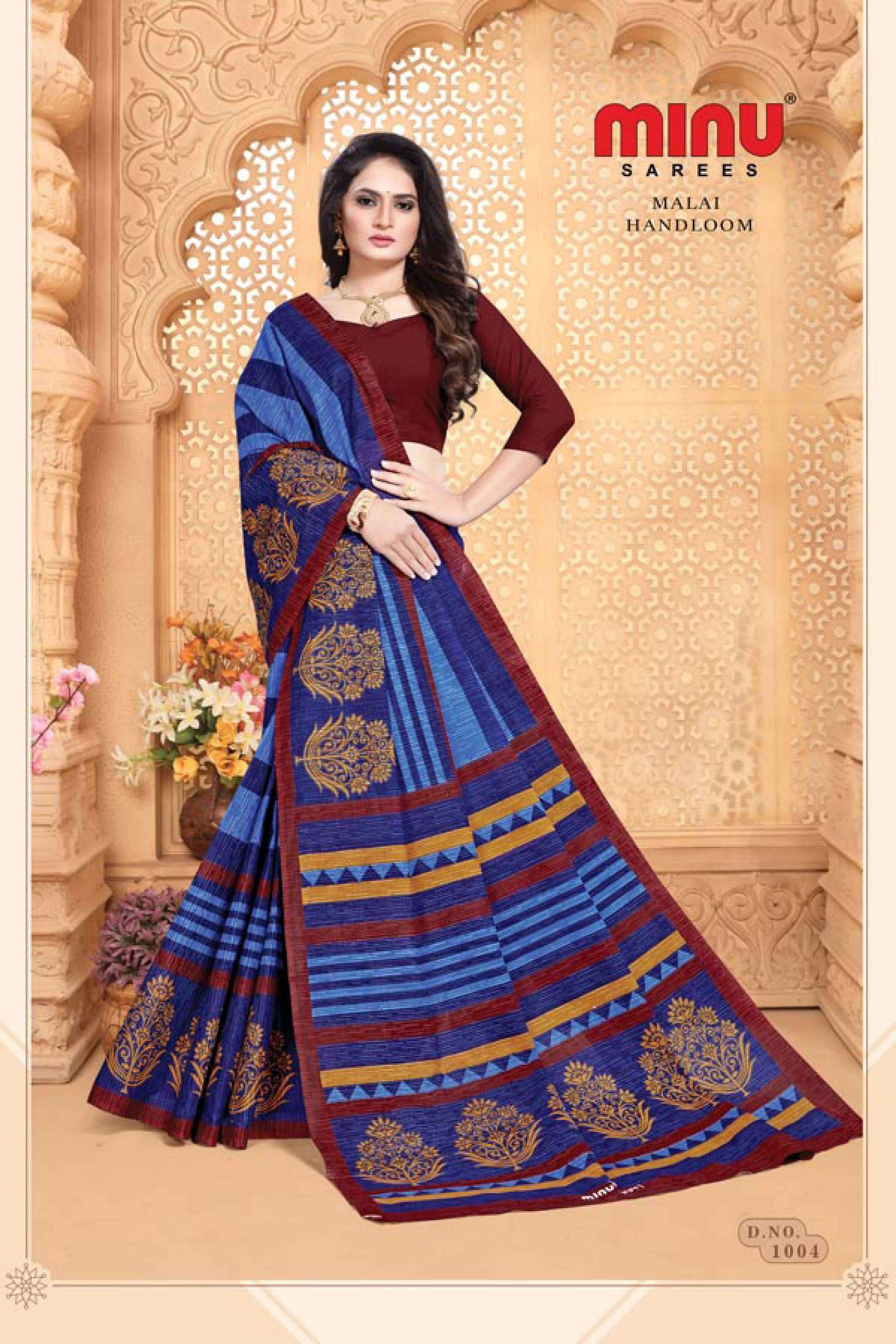Minu MALAI HANDLOOM Cotton Saree-10P Catalog