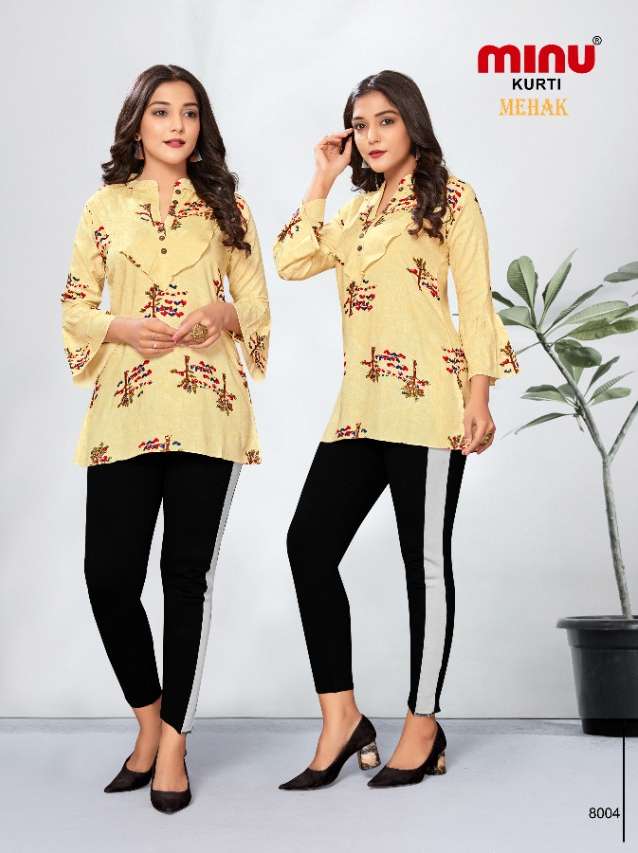Minu MEHAK Vol-8 Rayon Top-4P Catalog