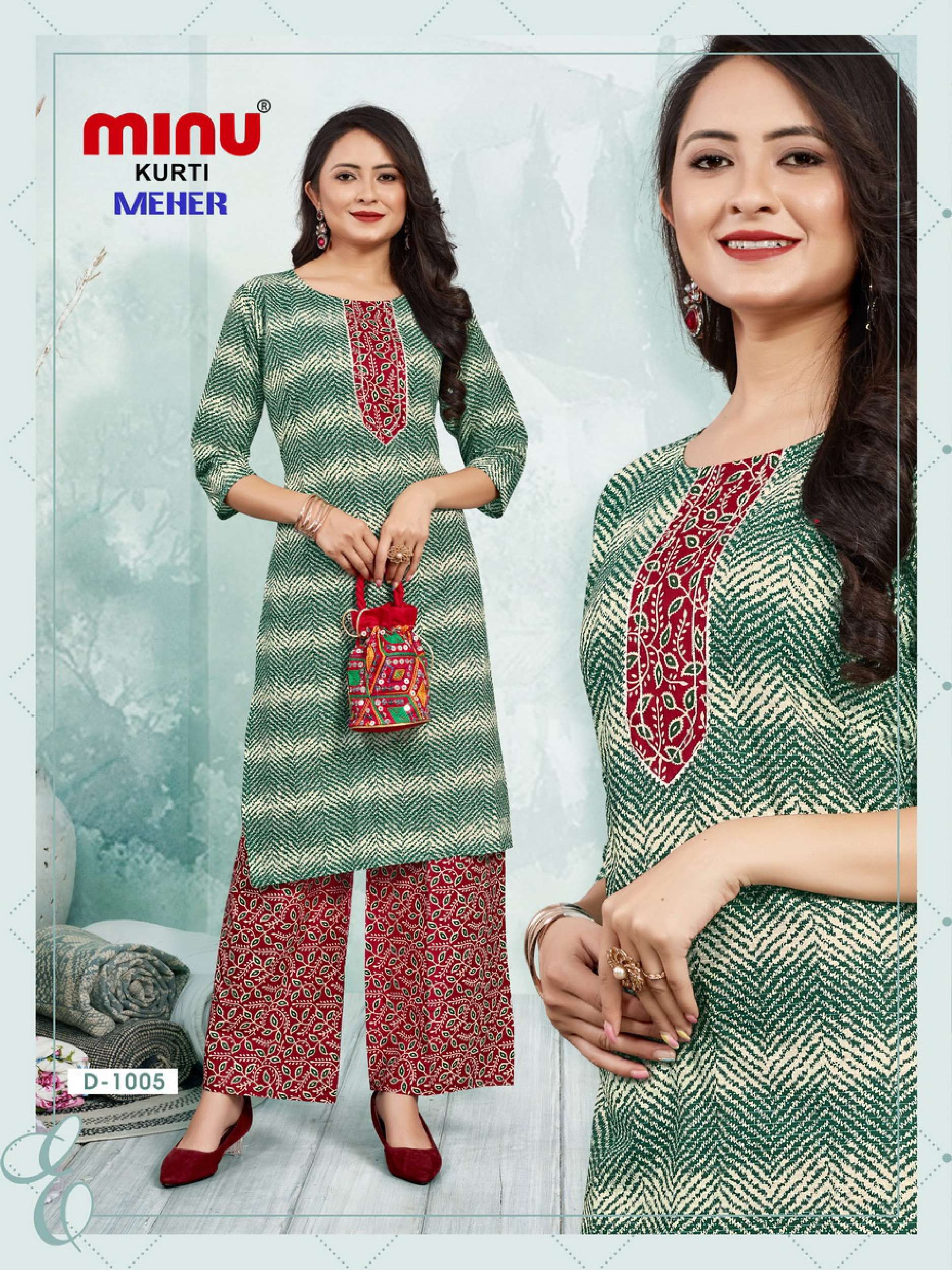 Minu MEHER COMBO Cotton Printed KurtisCombo-10P Catalogue