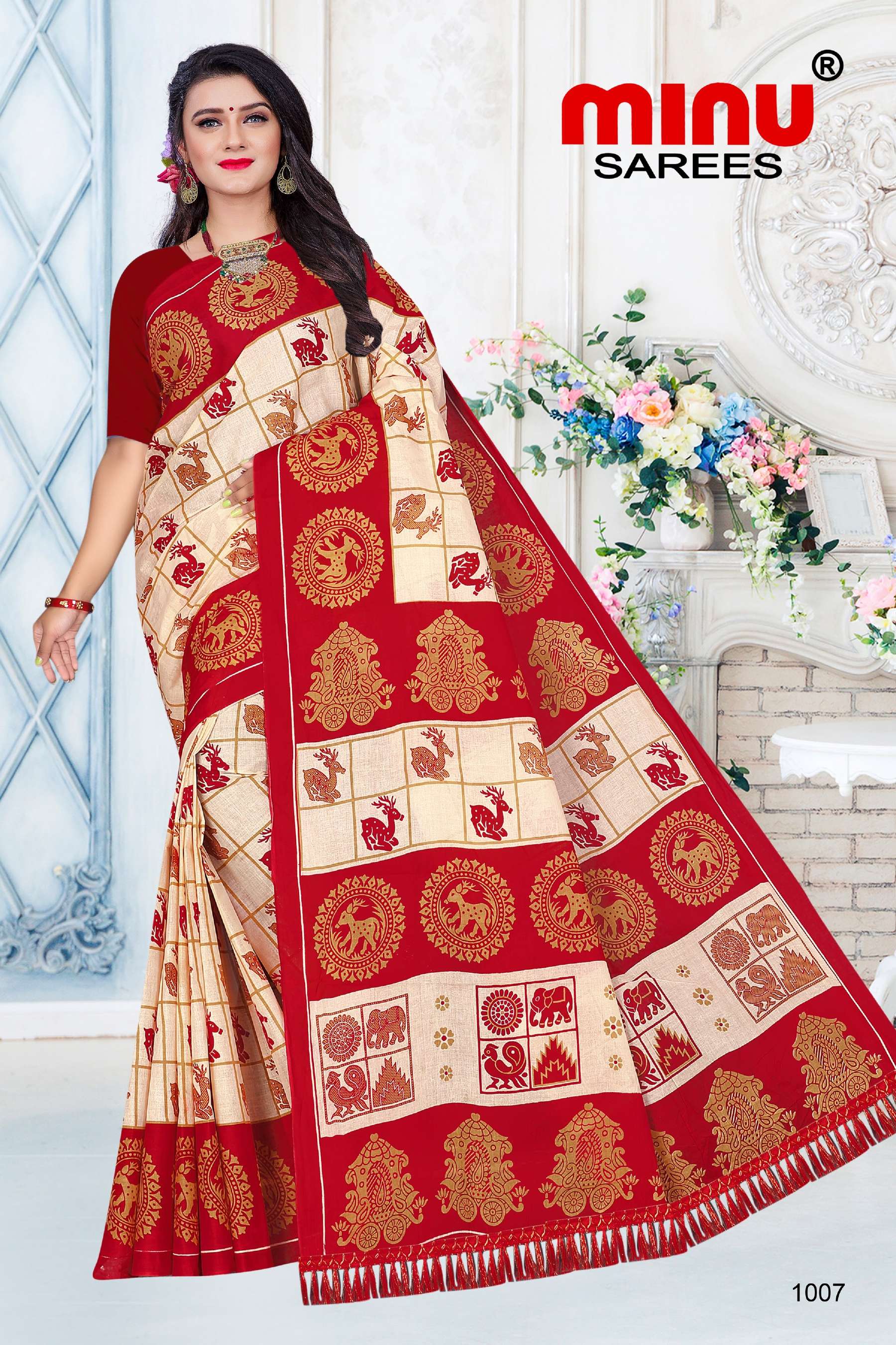 Minu MISS KOLKATA Cotton Printed Saree-12P Catalog