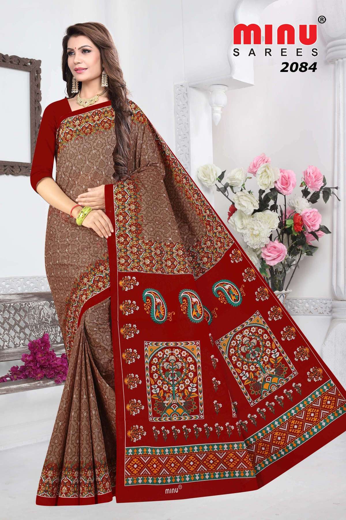 Minu PARI Cotton Printed Saree-12P Catalog