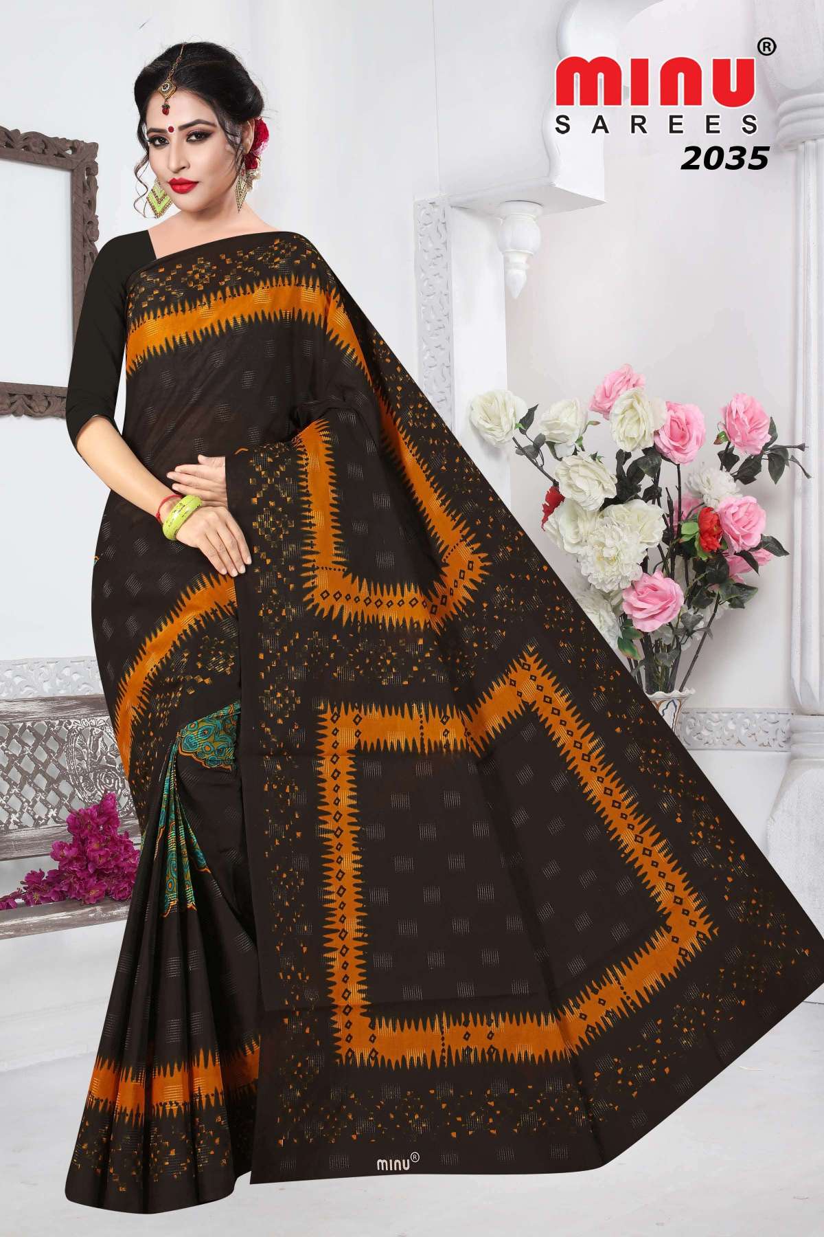 Minu PARI Cotton Printed Saree-12P Catalog