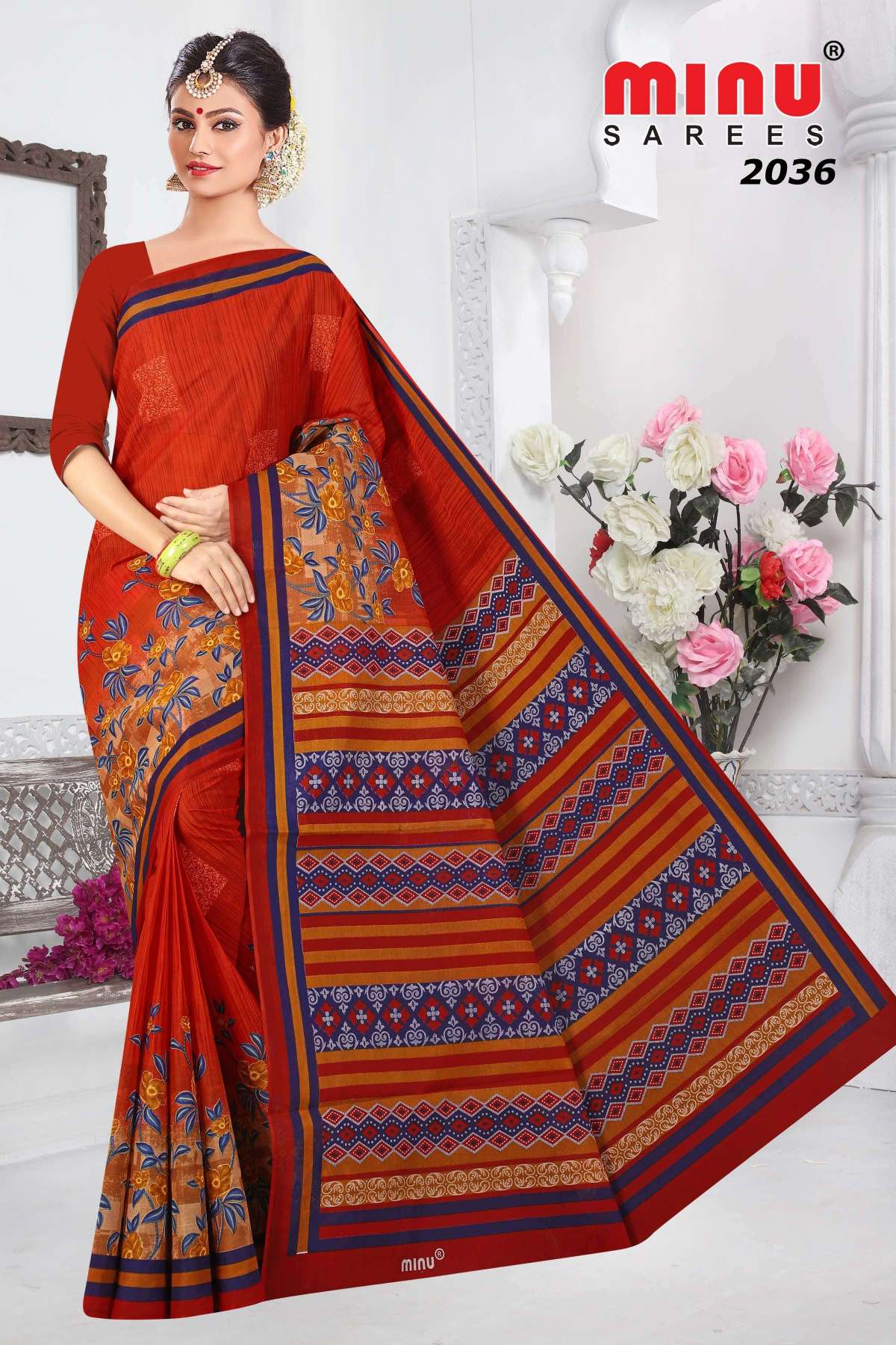 Minu PARI Cotton Printed Saree-12P Catalog