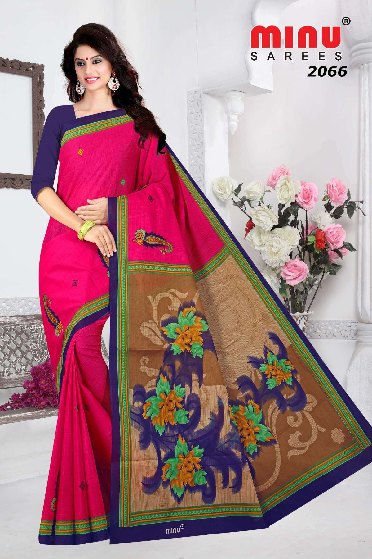 Minu PARI Cotton Printed Saree-12P Catalog