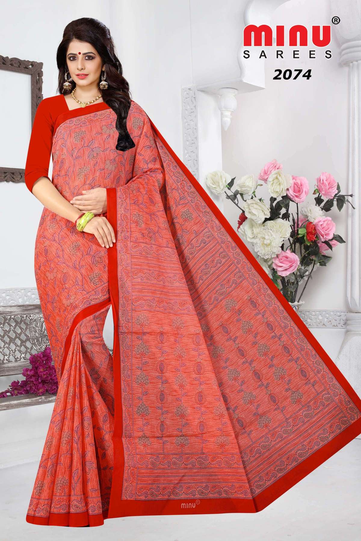 Minu PARI Cotton Printed Saree-12P Catalog