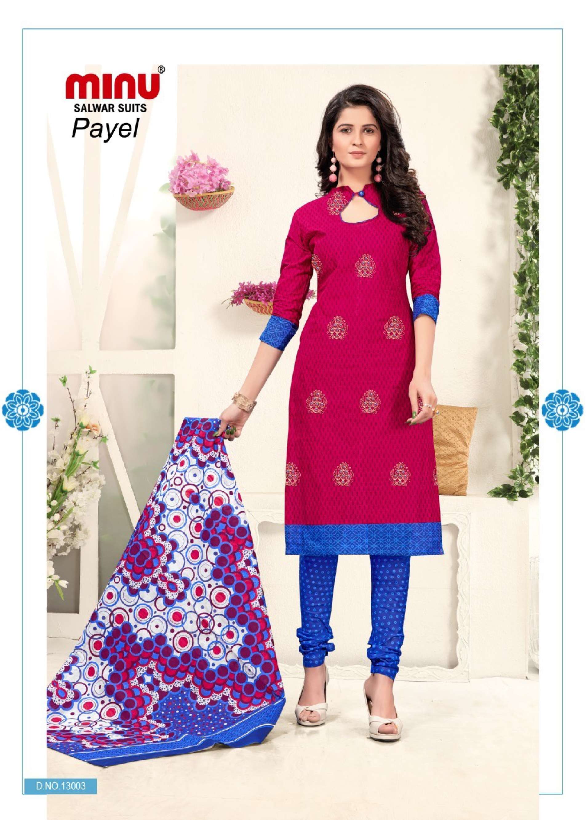 Minu PAYAL Cotton Embroidered Dress Material-10P Catalog