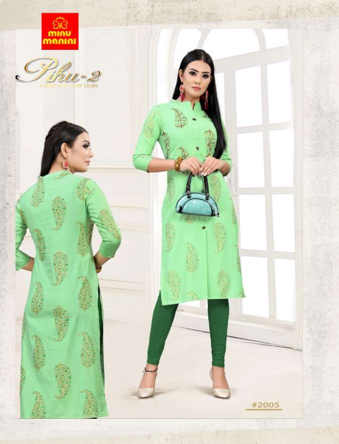 Minu PIHU vol-2 Cotton Kurtis-6P Catalog