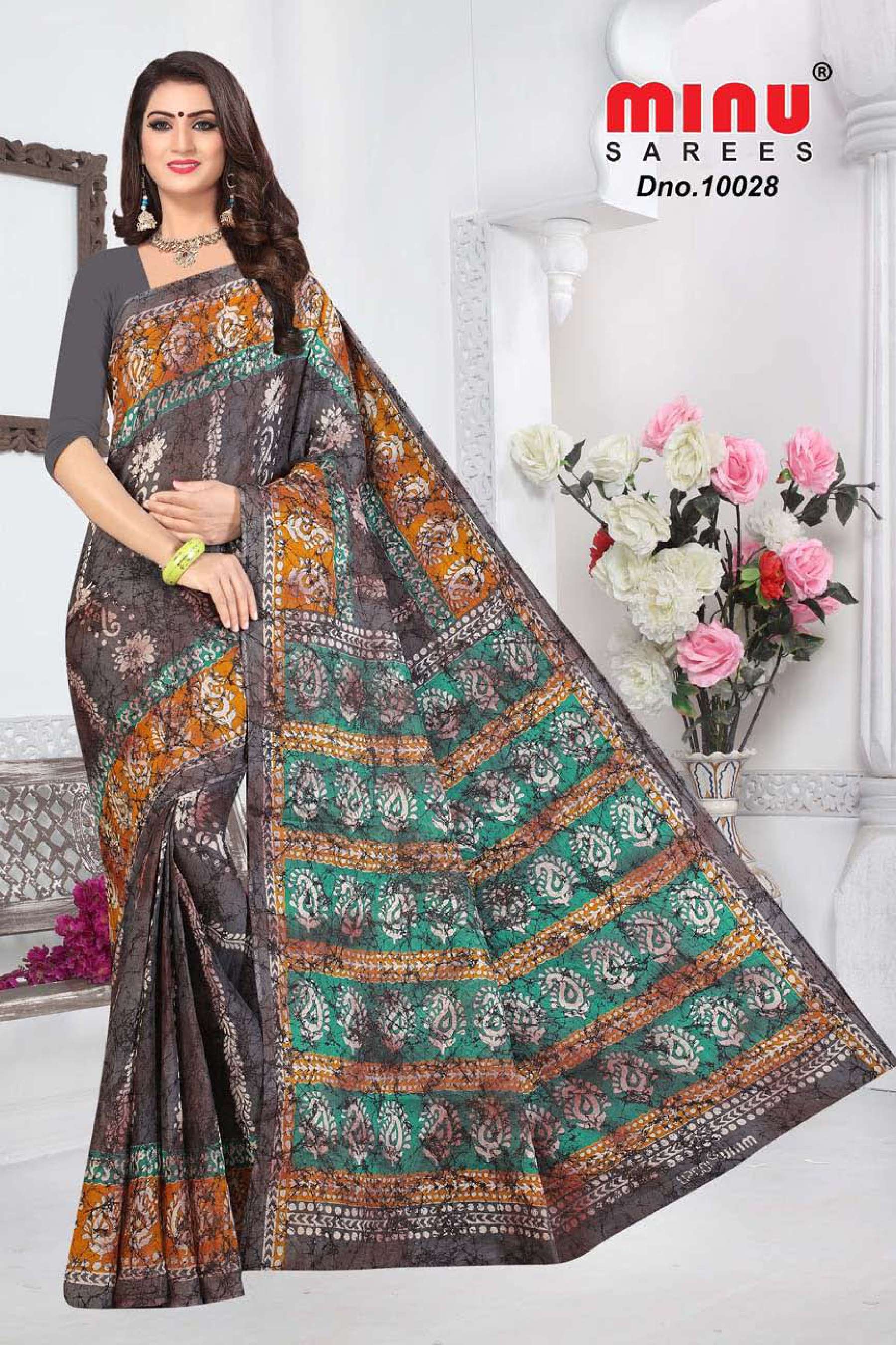 Minu PREMIUM BATIK Cotton Saree-10P Catalog