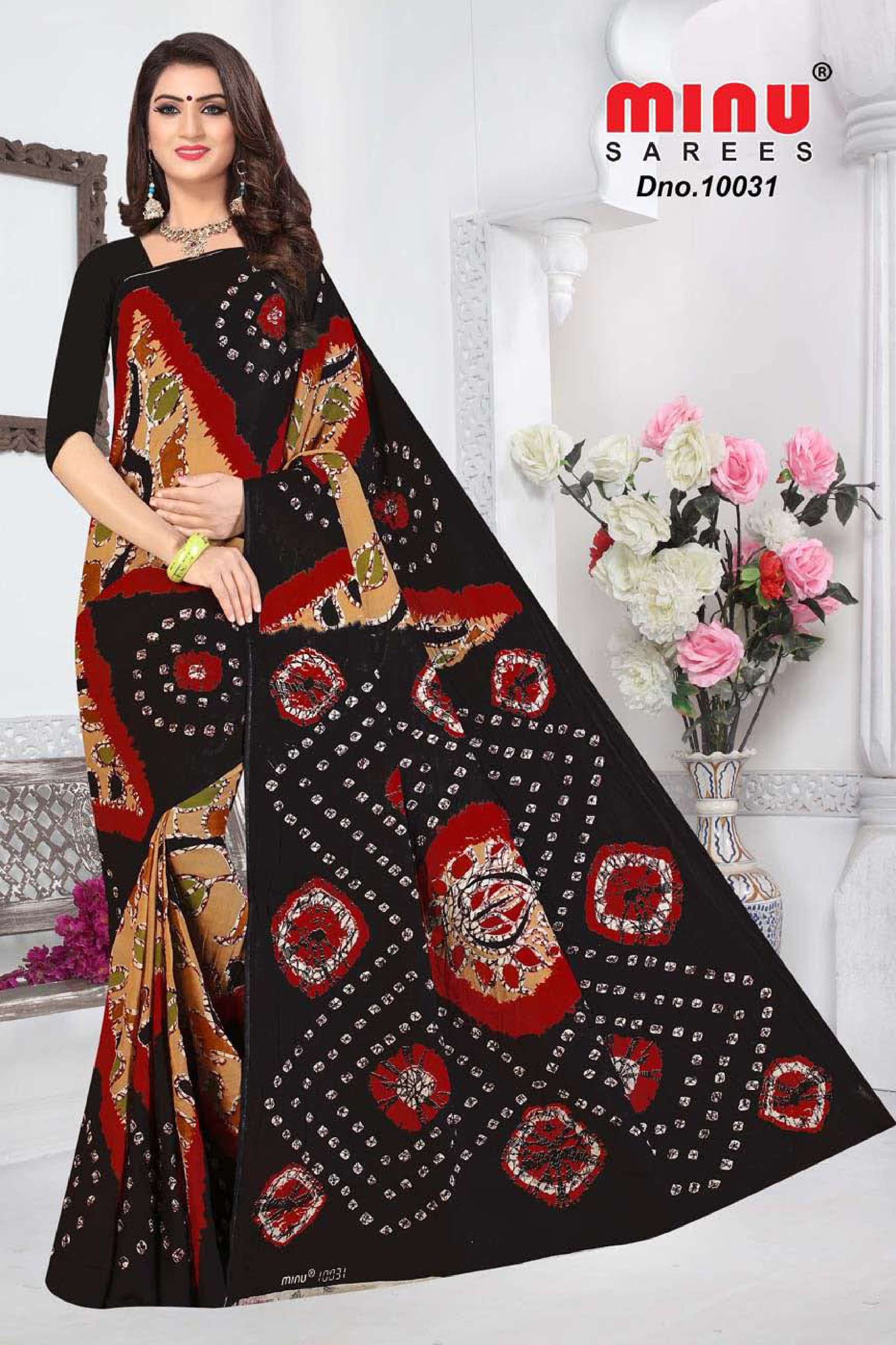 Minu PREMIUM BATIK Cotton Saree-10P Catalog