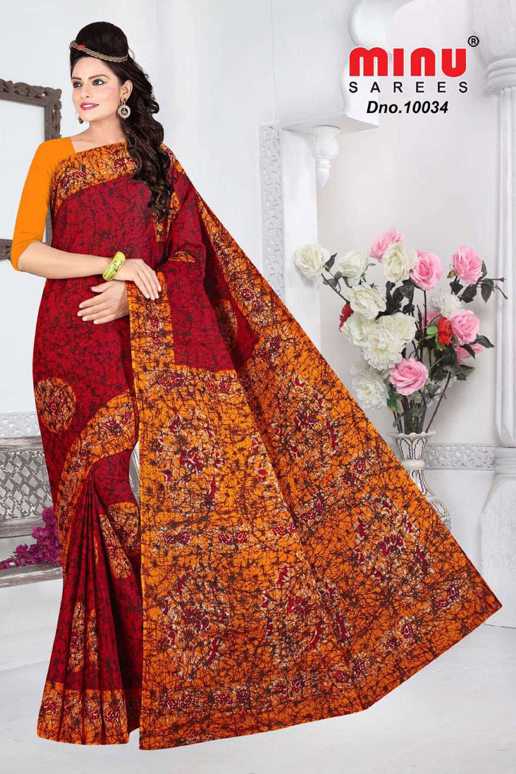 Minu PREMIUM BATIK Cotton Saree-10P Catalog