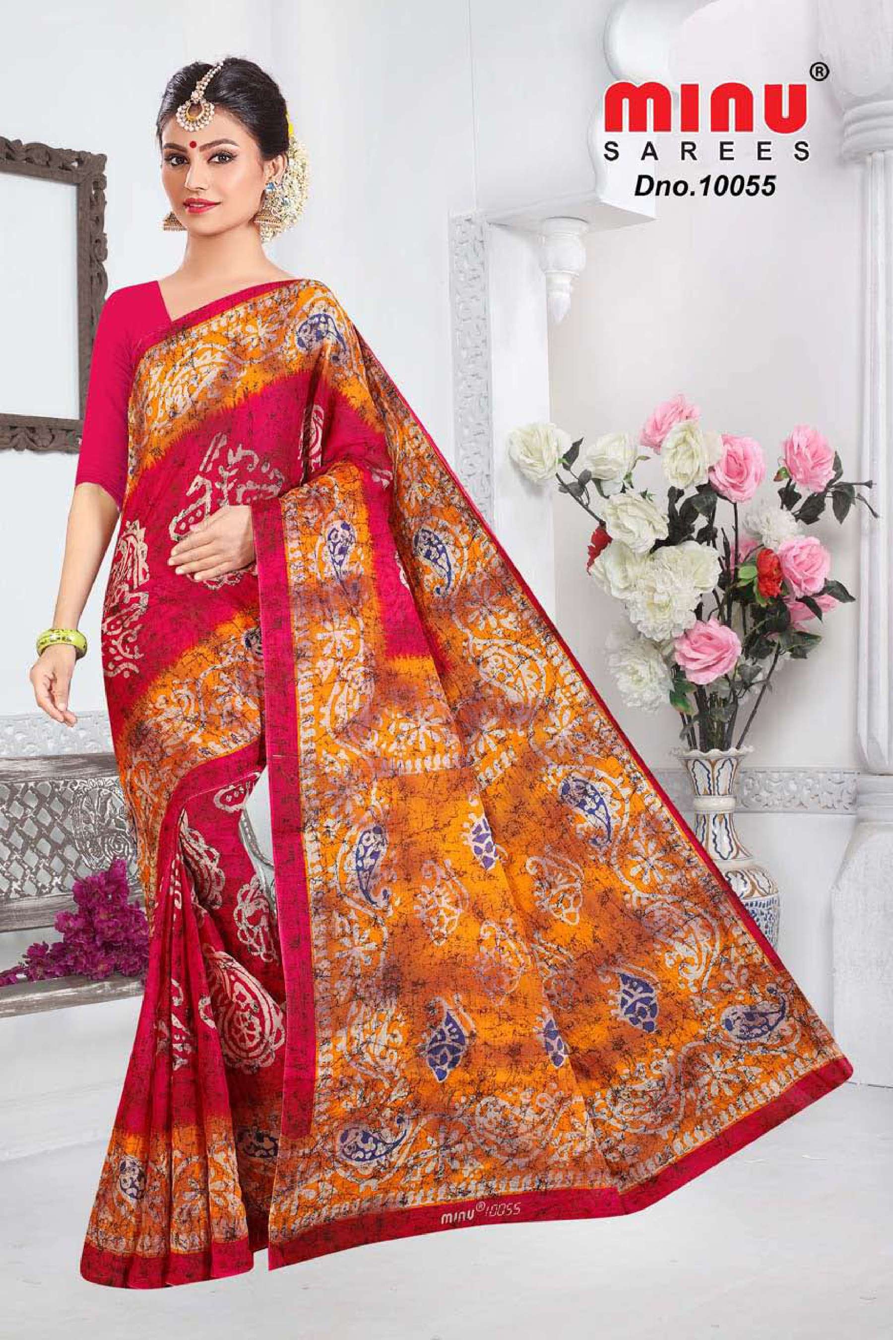 Minu PREMIUM BATIK Cotton Saree-10P Catalog
