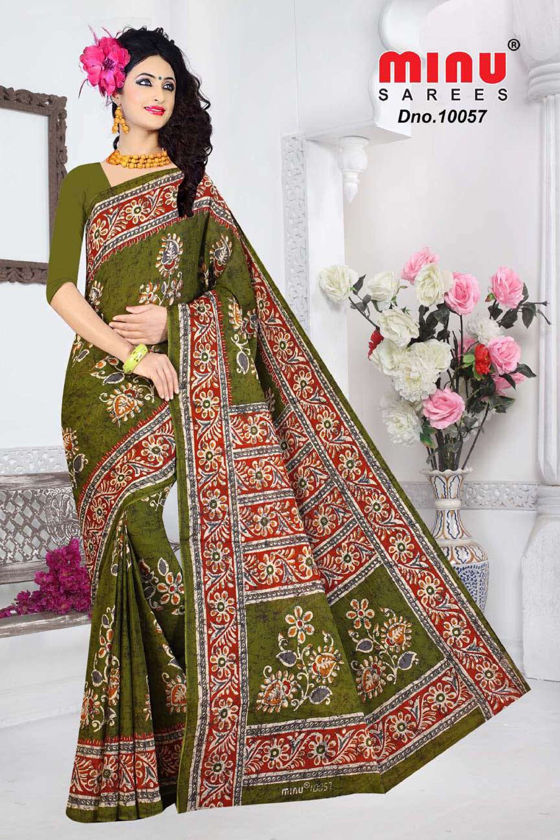 Minu PREMIUM BATIK Cotton Saree-10P Catalog