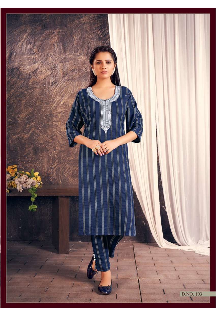 Minu RAKSHA BANDHAN Jacquard Kurtis Combo-7P Catalog