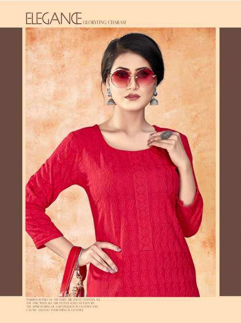 Minu SHEHNAAZ Rayon Chikan Kurtis-4P Catalog