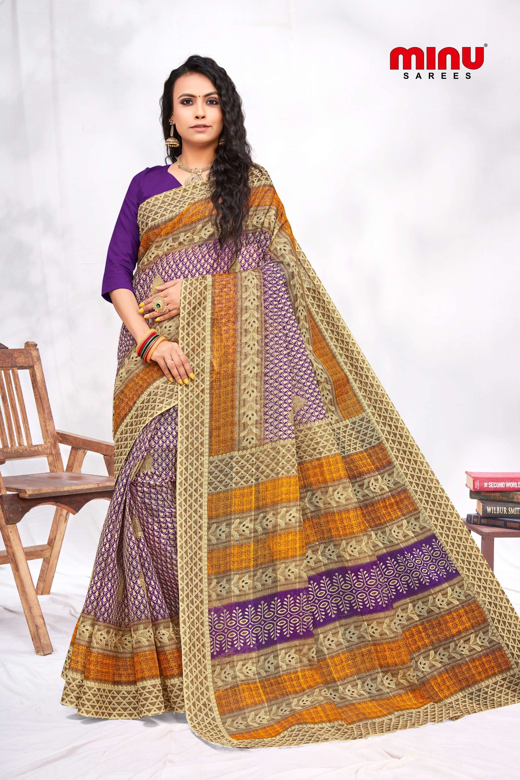 Minu SHREYA Cotton Saree-10P Catalog