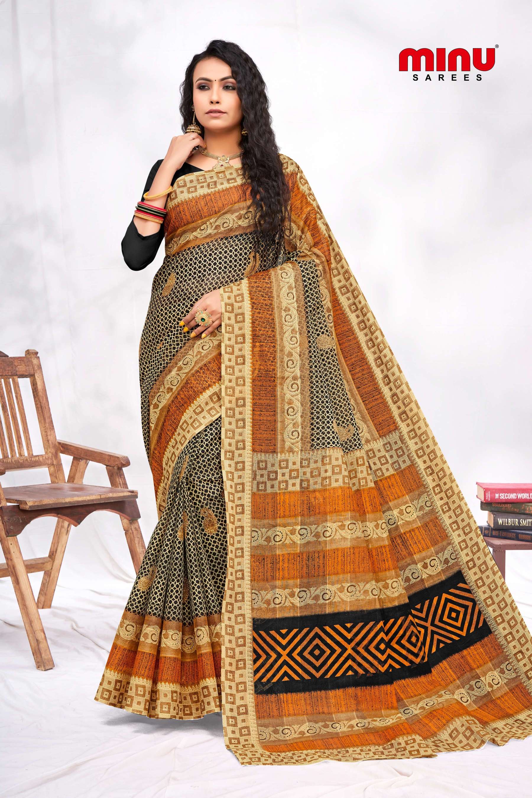 Minu SHREYA Cotton Saree-10P Catalog