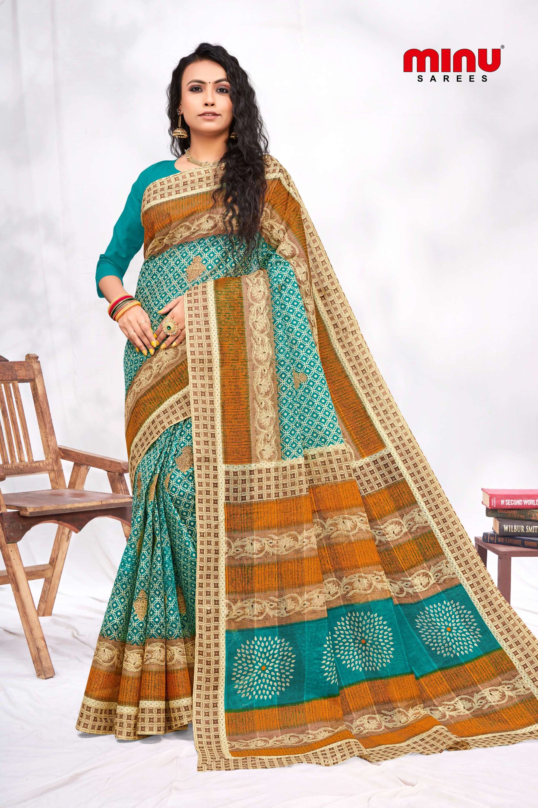 Minu SHREYA Cotton Saree-10P Catalog