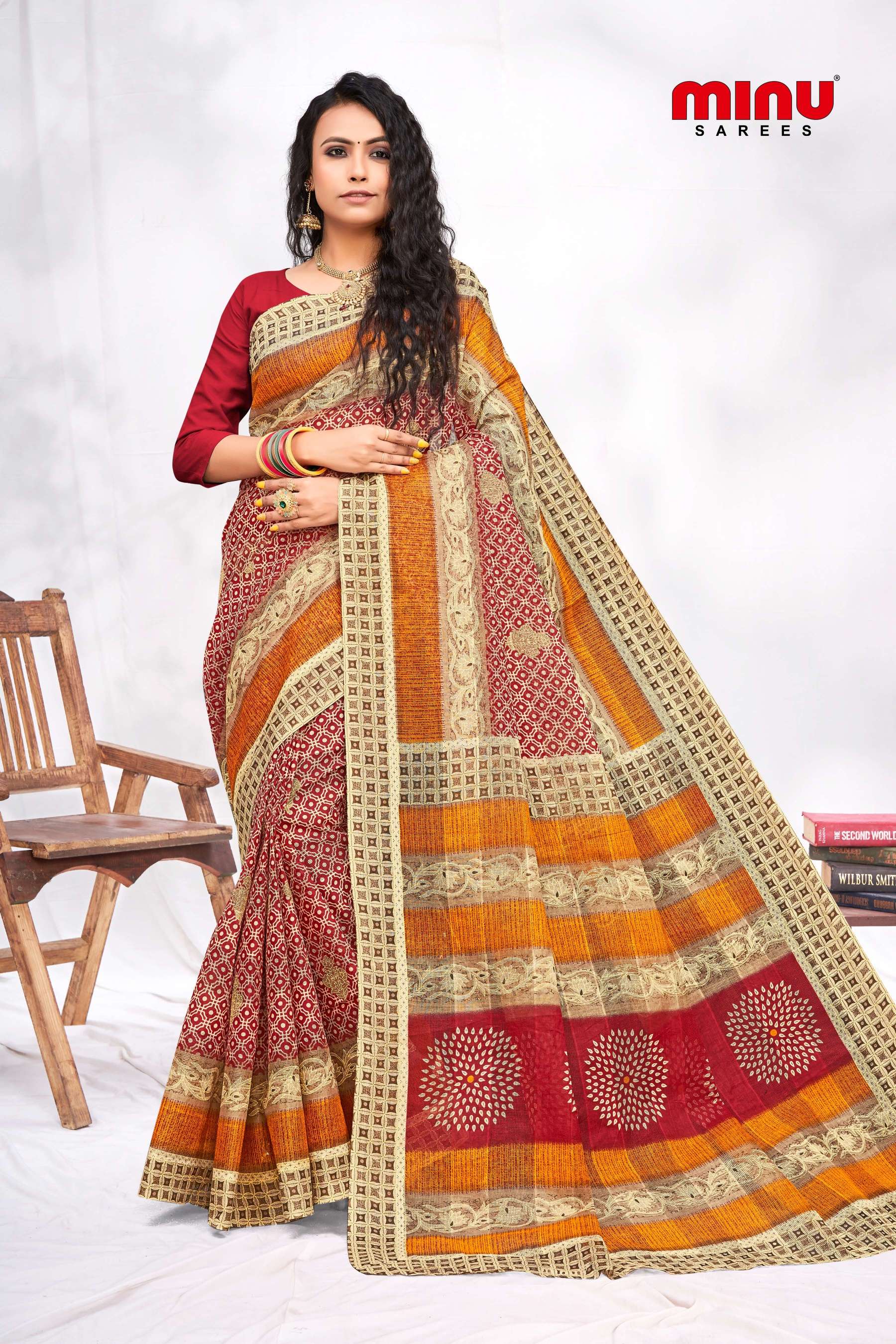 Minu SHREYA Cotton Saree-10P Catalog