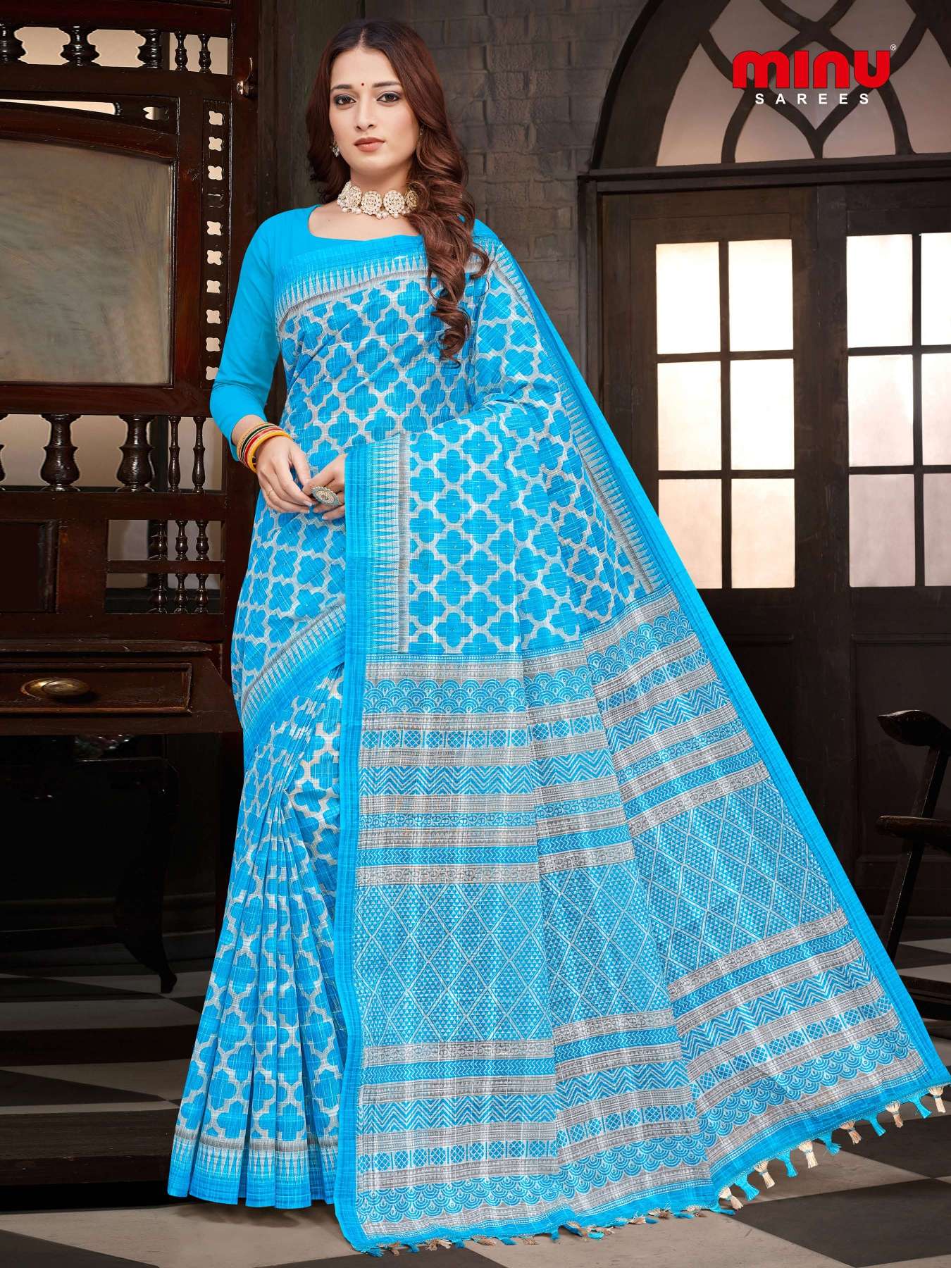 Minu SPRING BLOSSOM Cotton Saree-8P Catalog