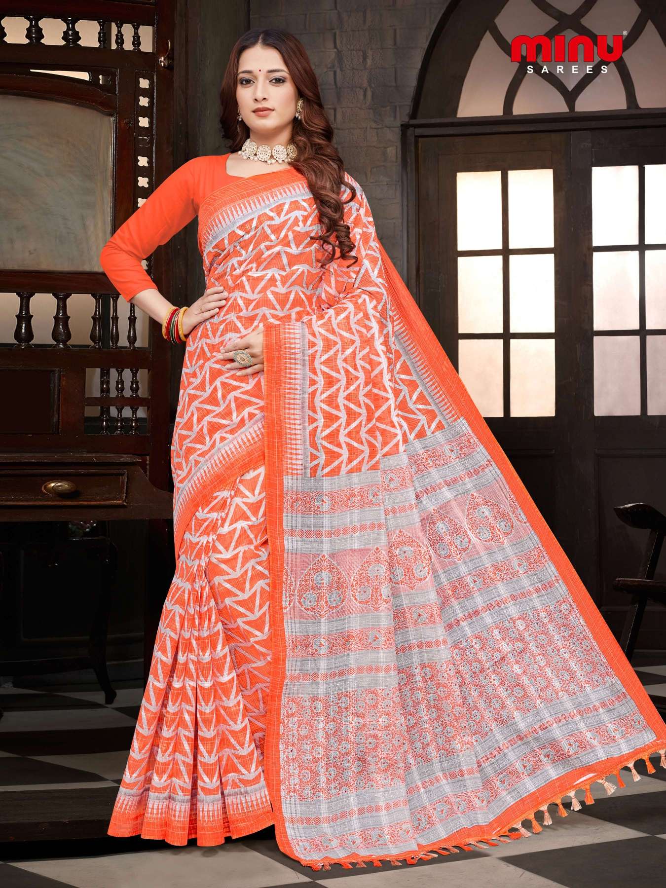 Minu SPRING BLOSSOM Cotton Saree-8P Catalog