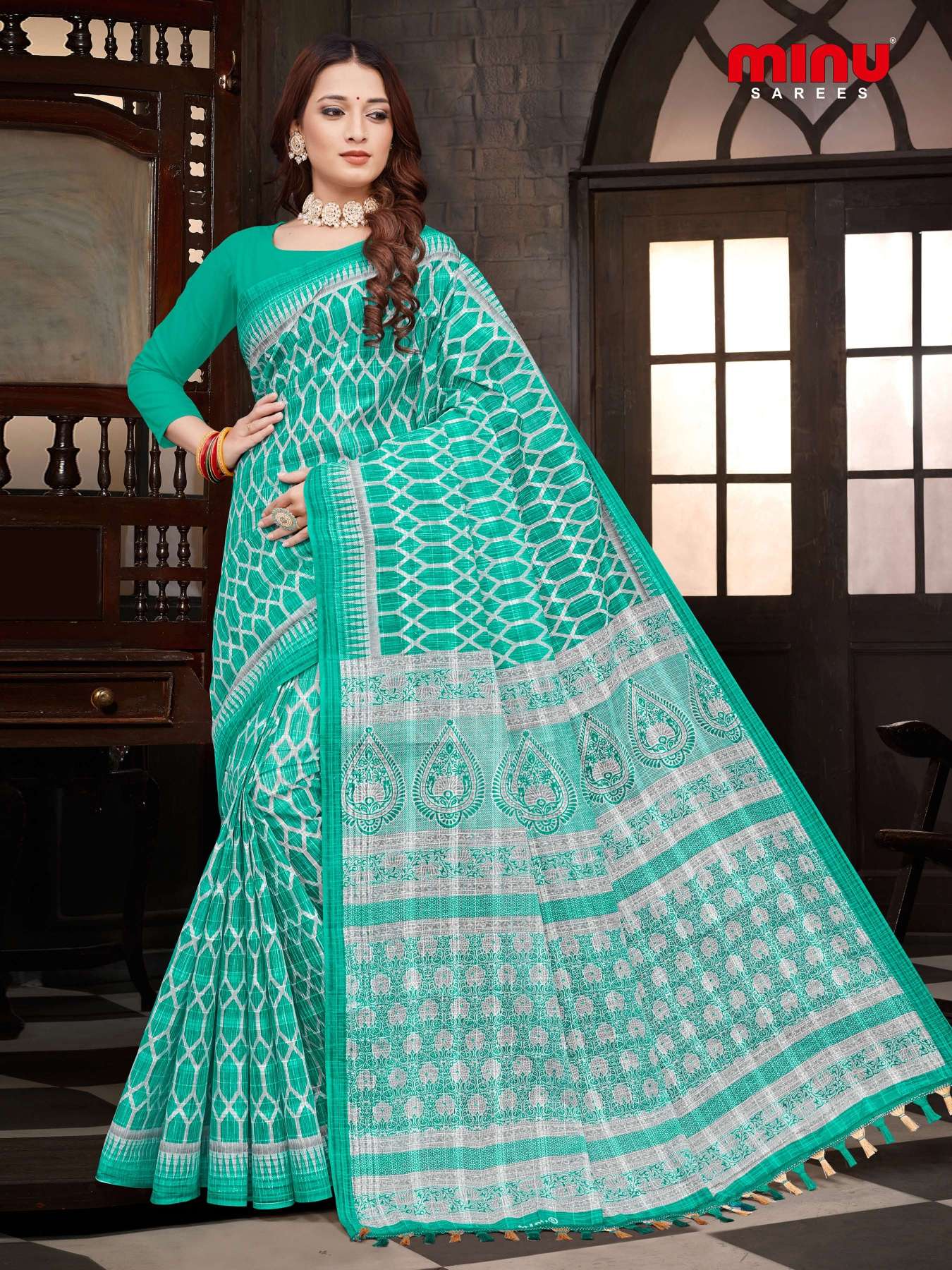 Minu SPRING BLOSSOM Cotton Saree-8P Catalog
