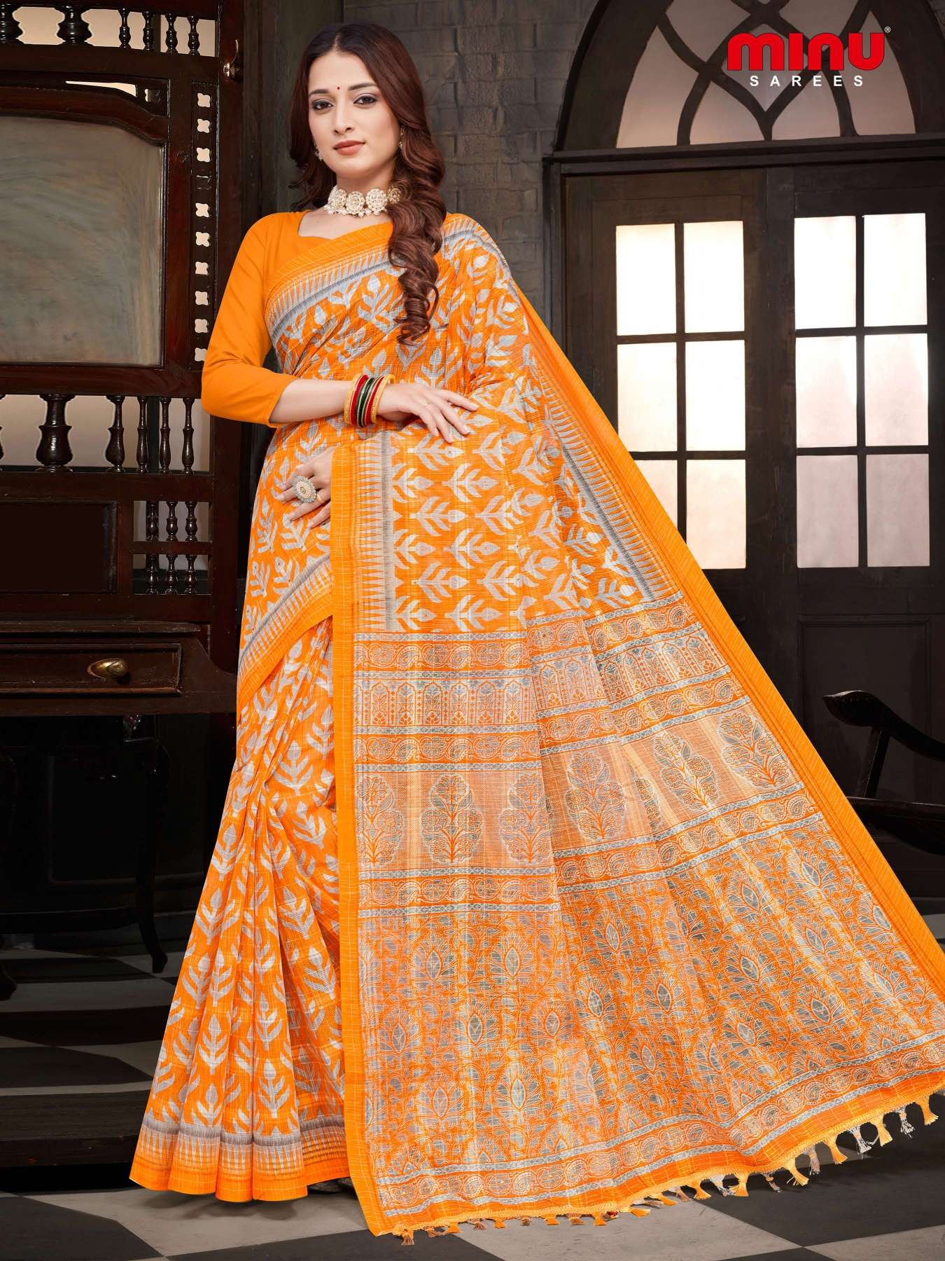 Minu SPRING BLOSSOM Cotton Saree-8P Catalog