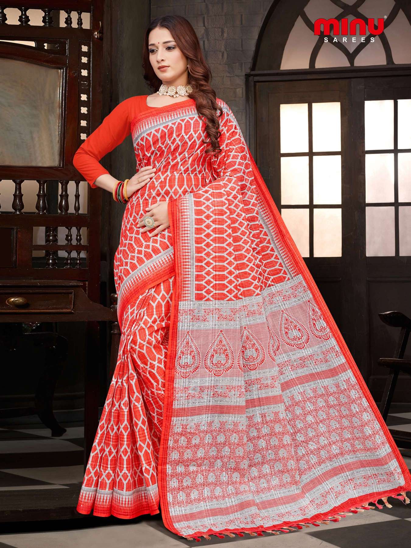Minu SPRING BLOSSOM Cotton Saree-8P Catalog