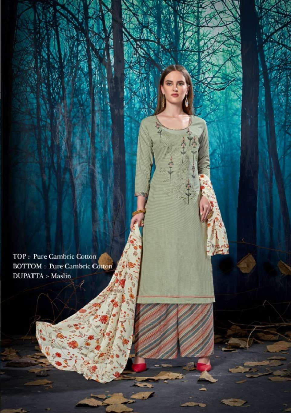 Minu TRISHA Cotton Embroidery Dress Material-8P Catalog