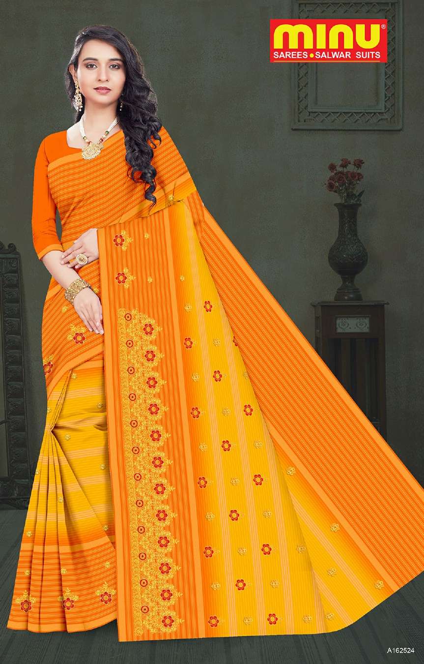 Minu WHATSAPP Cotton Embroidered Saree-8P Catalog