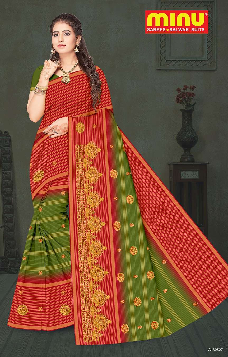 Minu WHATSAPP Cotton Embroidered Saree-8P Catalog