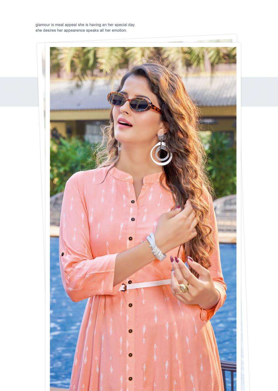  MITTOO BELT VOL 10  Rayon Printed Kurtis Catalogue