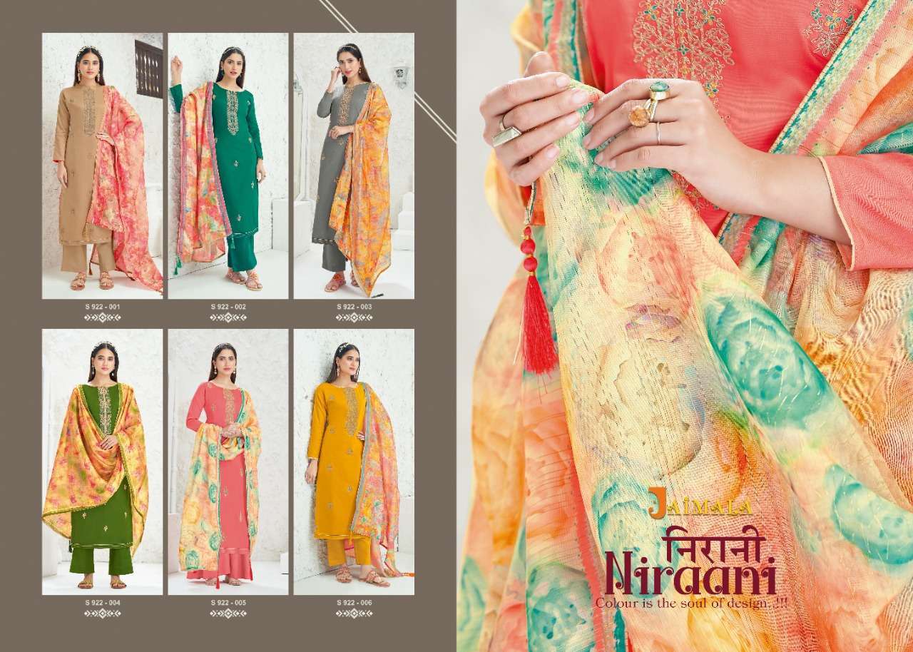 NIRAANI BY JAIMALA PURE JAM COTTON EMBROIDERY SALWAR KAMEEZ