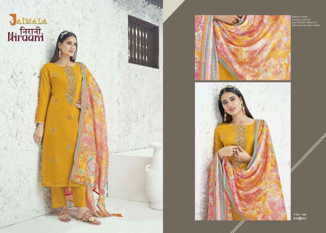 NIRAANI BY JAIMALA PURE JAM COTTON EMBROIDERY SALWAR KAMEEZ