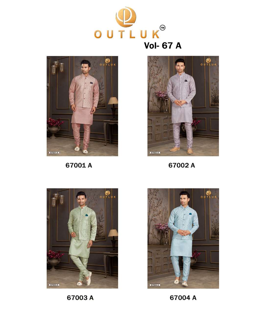 Outlook 67 A Festive Wear Kurta Pajama With Jacket Collection