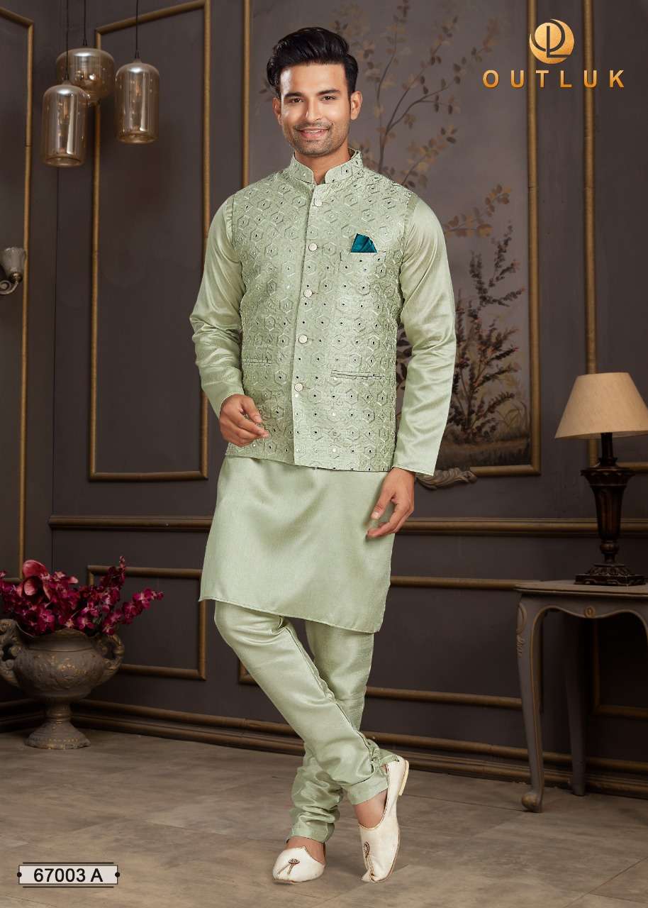 Outlook 67 A Festive Wear Kurta Pajama With Jacket Collection