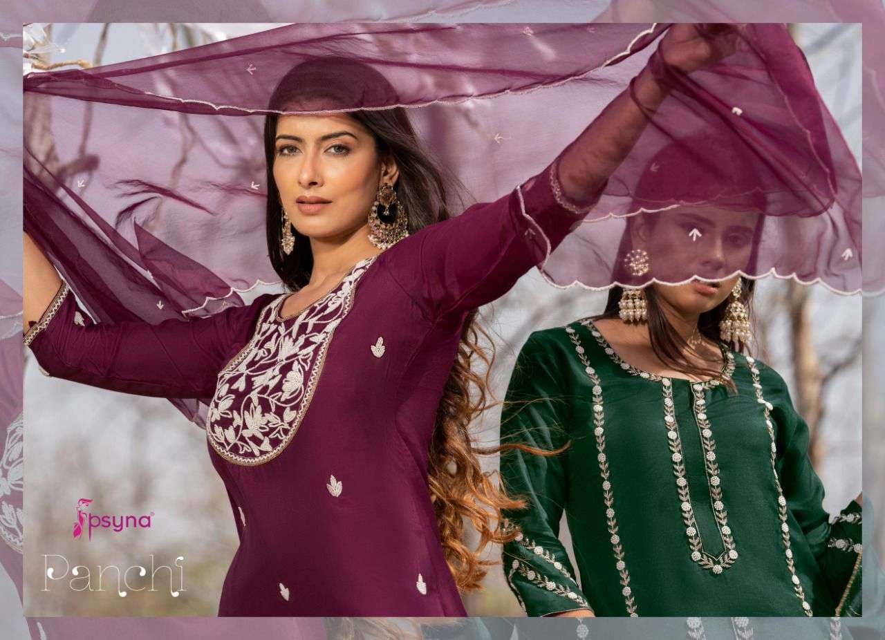  PSYNA PANCHI 4 KURTI WITH TOP BOTTOM AND DUPATTA WHOLESALER IN SURAT