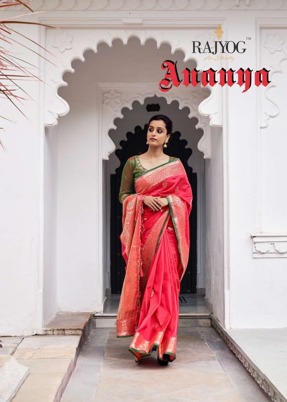 RAJYOG ANANYA SILK WEAVING SAREE WITH CONTRAST BLOUSE PATTERN