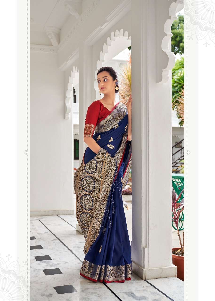 RAJYOG ANANYA SILK WEAVING SAREE WITH CONTRAST BLOUSE PATTERN
