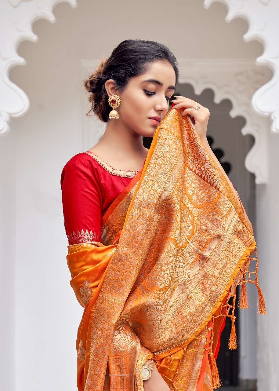 RAJYOG ANANYA SILK WEAVING SAREE WITH CONTRAST BLOUSE PATTERN