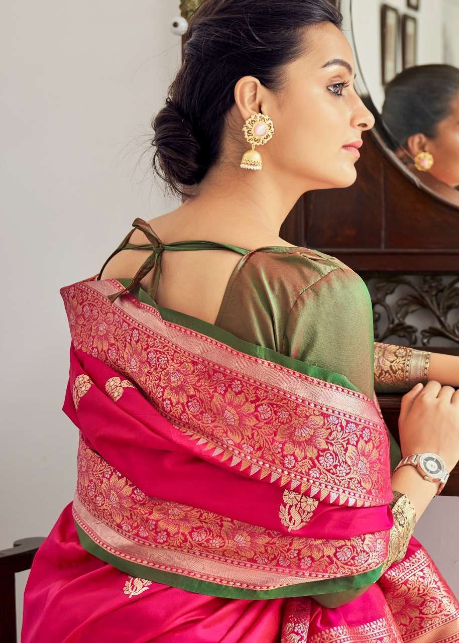 RAJYOG ANANYA SILK WEAVING SAREE WITH CONTRAST BLOUSE PATTERN